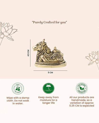 Handcrafted Nandi Brass Statue for Devotion and Pooja Room