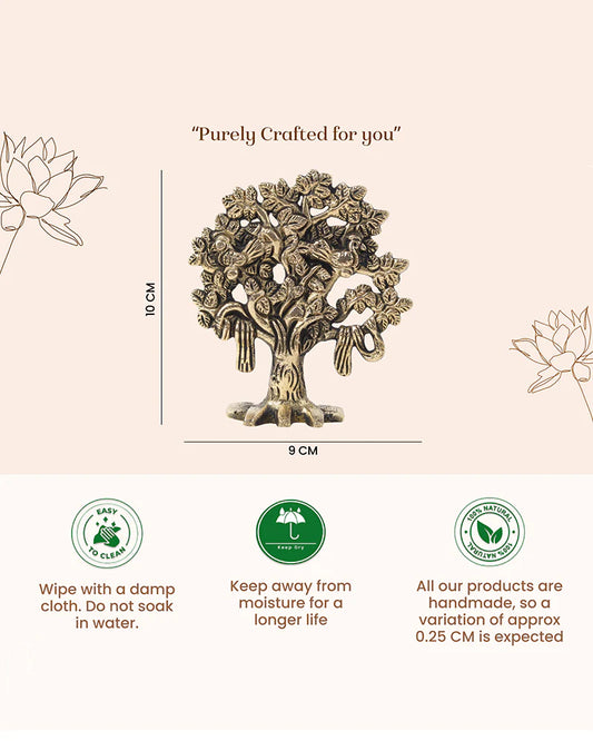 Pure Brass Kalpavriksha (Tree of Life) Idol for Home Temple & Pooja Room