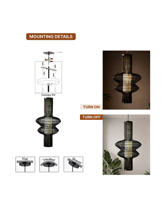 Stylish Bamboo Hanging Lamp for Bedroom, Living Room, and Kitchen Decor