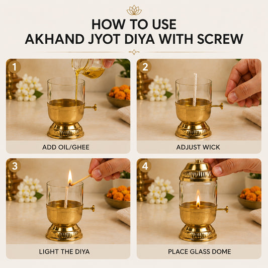 Premium Brass Akhand Diya for Pooja and Festive Worship