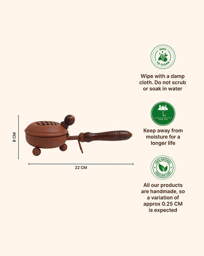 Handcrafted Metal Dhoopdani for Pooja Items and Religious Ceremonies