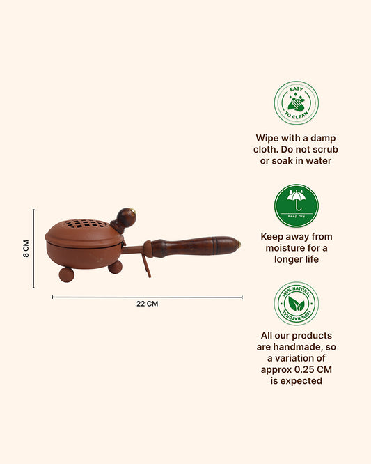 Handcrafted Metal Dhoopdani for Pooja Items and Religious Ceremonies