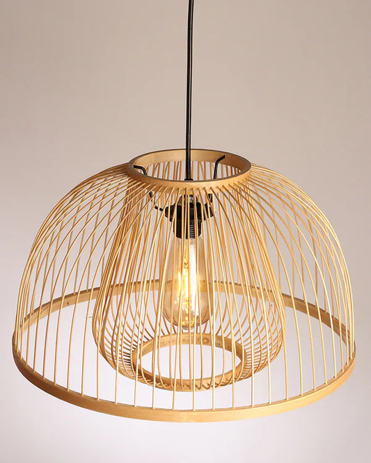 Rustic Bamboo Hanging Lamp for Home Decor