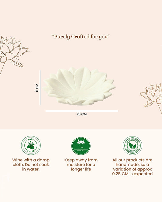 Premium Marble Urli Bowl for Home Decoration, Meditation, and Pooja Needs