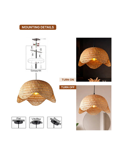 Handwoven Bamboo Ceiling Lamp for Living Room and Bedroom Decor