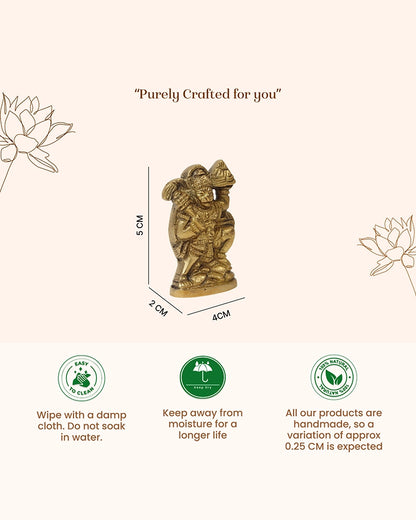 Pure Brass Hanuman Ji Idol for Home Temple and Spiritual Decor