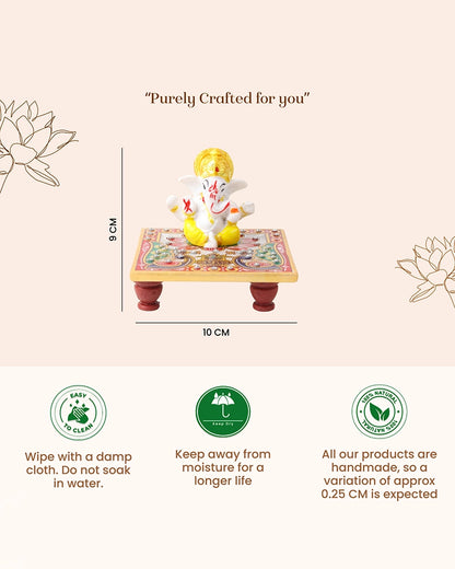 Decorative Marble Lord Ganesha Idol for Mandir, Shelves, and Pooja Room