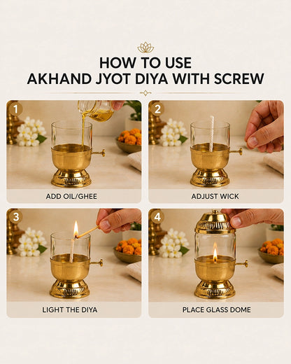 Premium Brass Akhand Diya for Pooja and Festive Worship