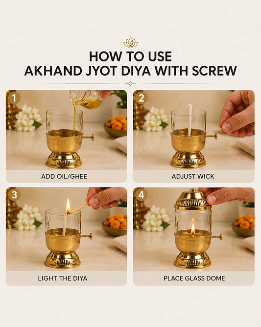Premium Brass Akhand Diya for Pooja and Festive Worship