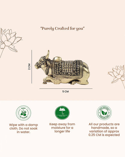 Elegant Nandi Brass Idol for Festivals, Home Temple, and Spiritual Spaces