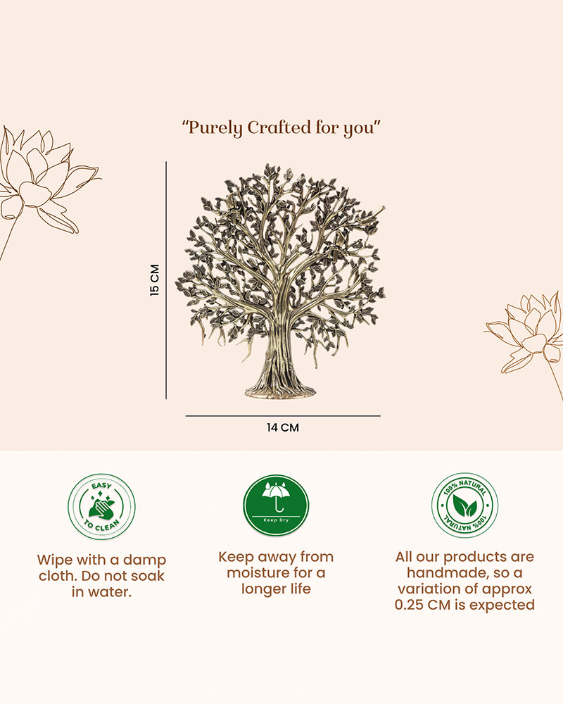 Pure Brass Tree of Life Kalpavriksha Idol for Pooja and Home Decoration