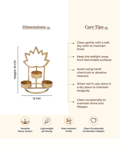Lotus Shaped Metal Candle Holder Lights for Home Decor