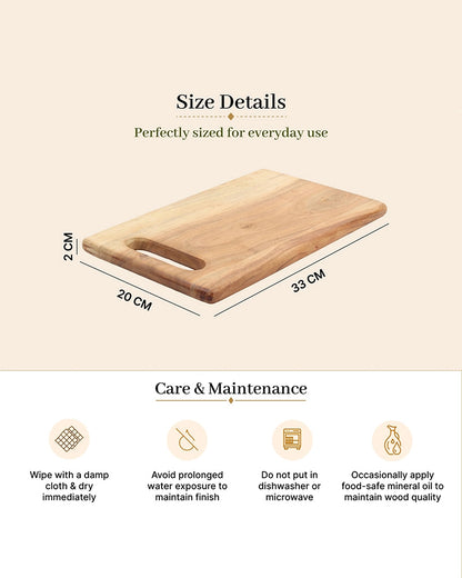 Wooden Chopping Board with Cut Out Handle for Kitchen Use