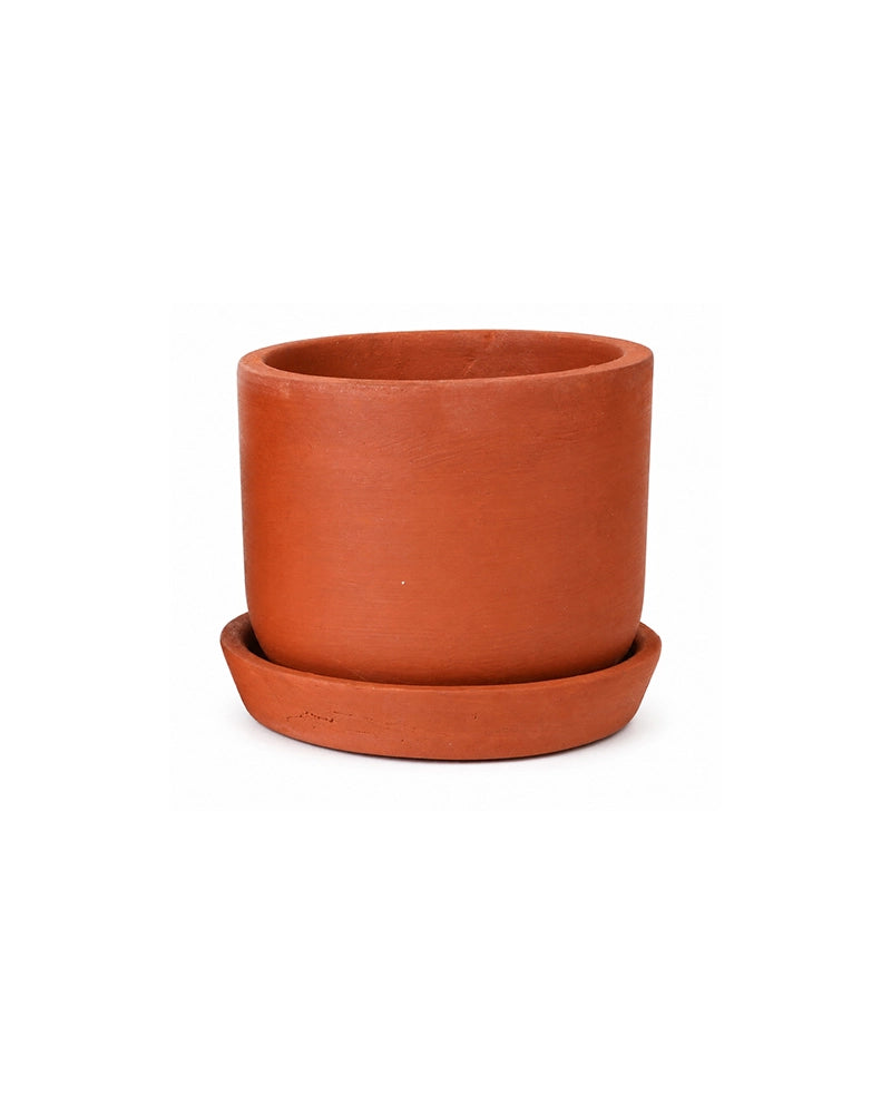 Terracotta Plant Pot with Tray for Gardening, Home Décor, Set of 3