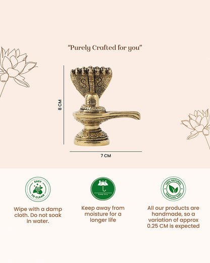Brass Shivling with Naga Snake for Pooja and Home Decoration