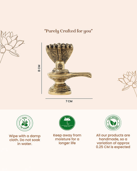 Brass Shivling with Naga Snake for Pooja and Home Decoration