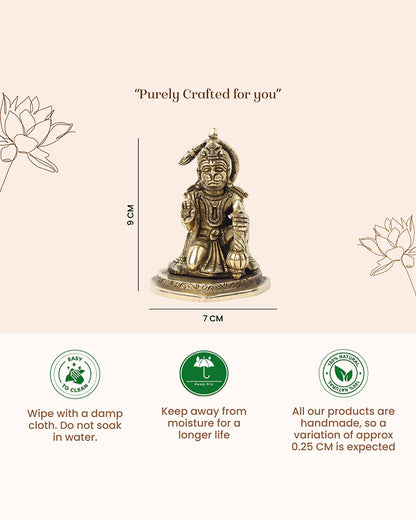 Traditional Hanuman Brass Statue for Daily Worship and Home Temple