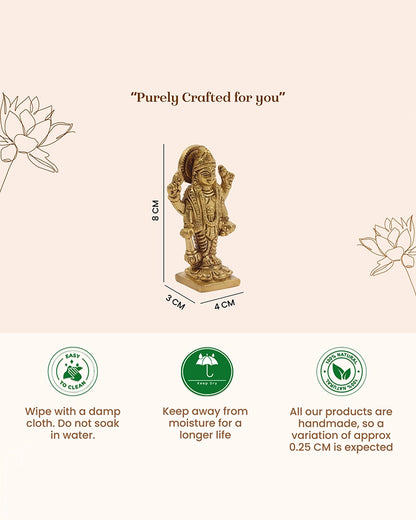 Brass Lord Vishnu Ji Brass Figurine for Pooja Items, Spiritual Home Decoration