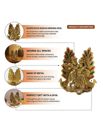 Radha Krishna Statue for Home and Pooja Room, Decorative God Idol Figurine