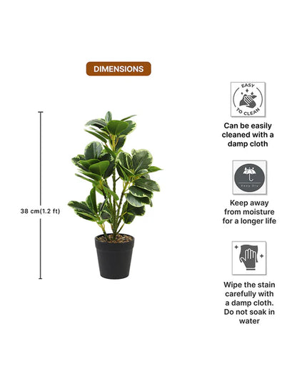 Realistic Artificial Leaves Plant with Pot for Modern Home and Room Decor