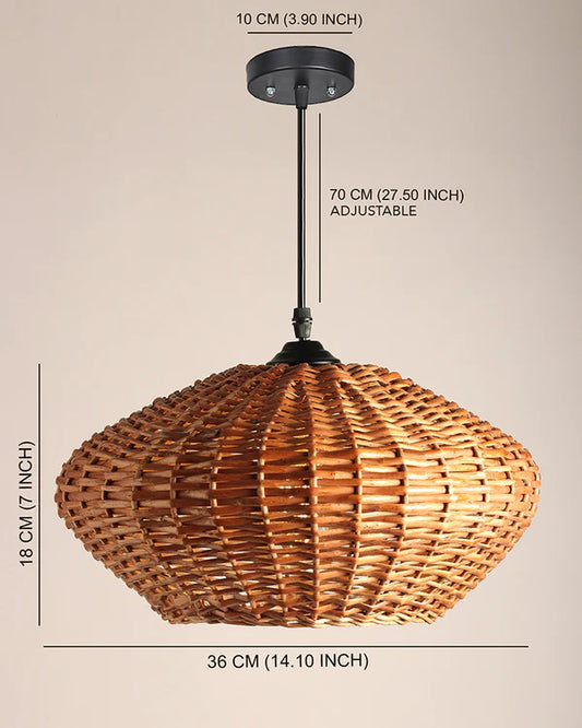 Handmade Wicker Ceiling Light for Home Decor and Lounge