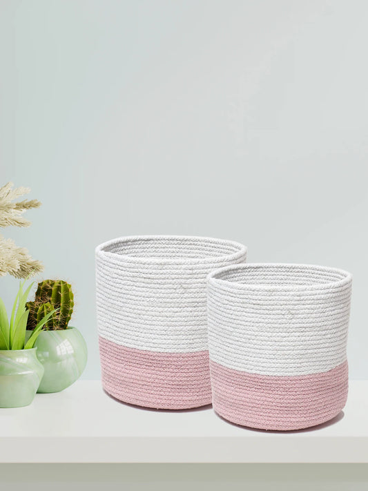 Set of 2 Indoor Jute Basket for Planters or Room Essentials