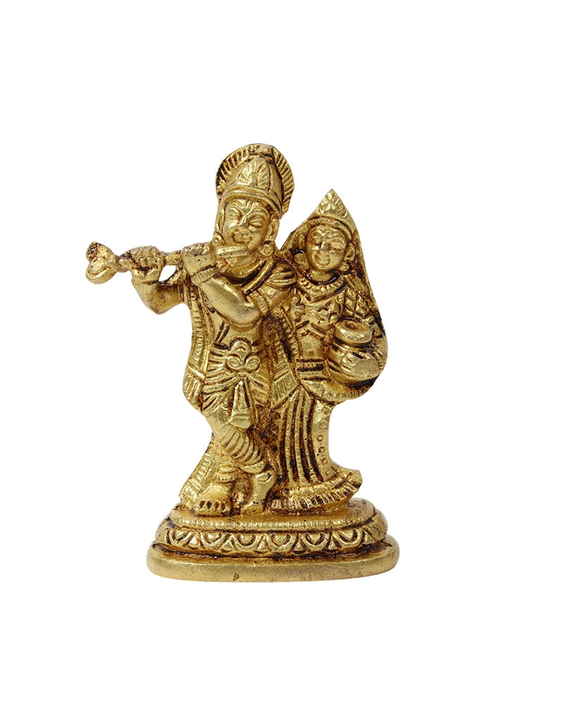 Pure Brass Radhe Krishna Ji Idol for Pooja Needs and Home Decor Showpiece