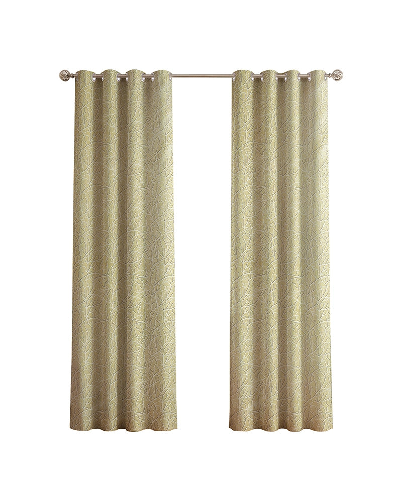 Designer Polyester Eyelet Door Curtain (Cream, 7 ft)
