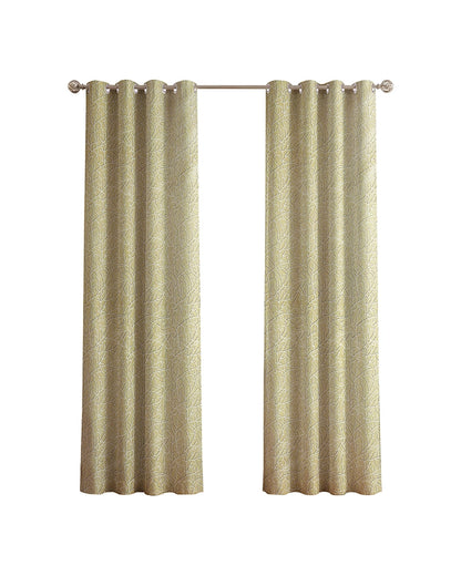 Designer Polyester Eyelet Door Curtain (Cream, 7 ft)