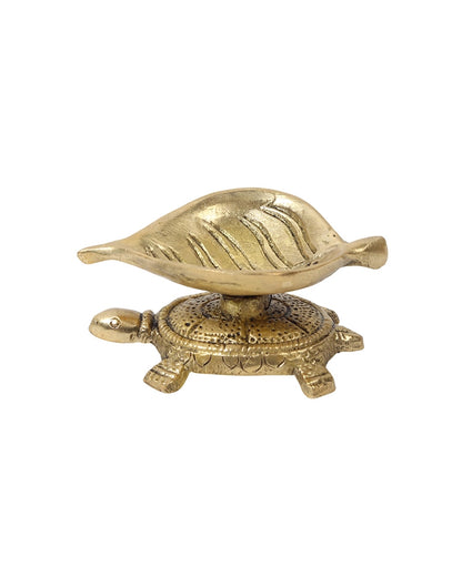 Decorative Brass Turtle Oil Lamp Diya for Puja and Festive Decor