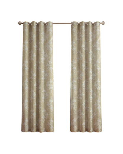 Modern Polyester Door Curtain with Eyelets (Cream, 7 ft)