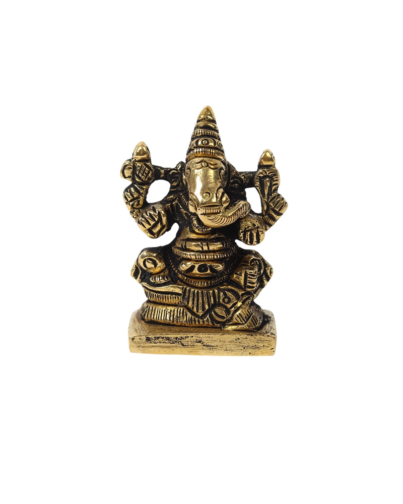 Solid Brass Ganesh Ji Idol for Mandir, Office and Vastu Decoration