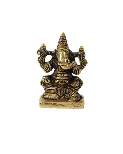 Solid Brass Ganesh Ji Idol for Mandir, Office and Vastu Decoration