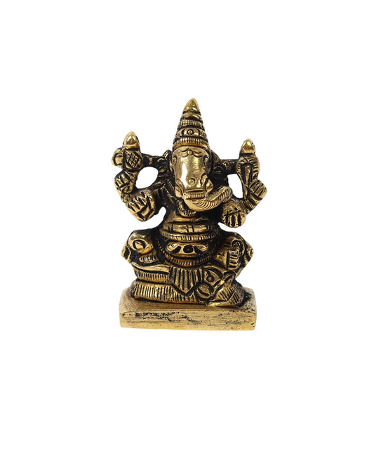 Solid Brass Ganesh Ji Idol for Mandir, Office and Vastu Decoration
