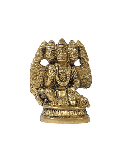 Pure Brass Panchmukhi Hanuman Ji Idol for Pooja and Home Decoration
