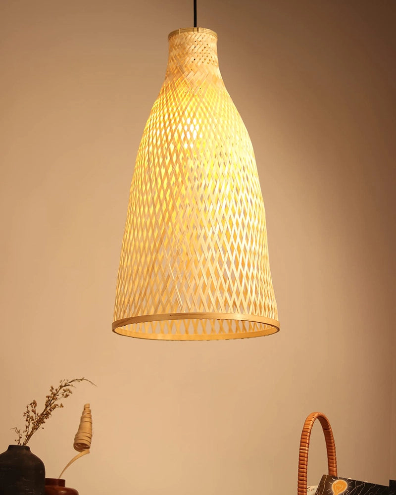 Rustic Bamboo Pendant Light for Home and Balcony
