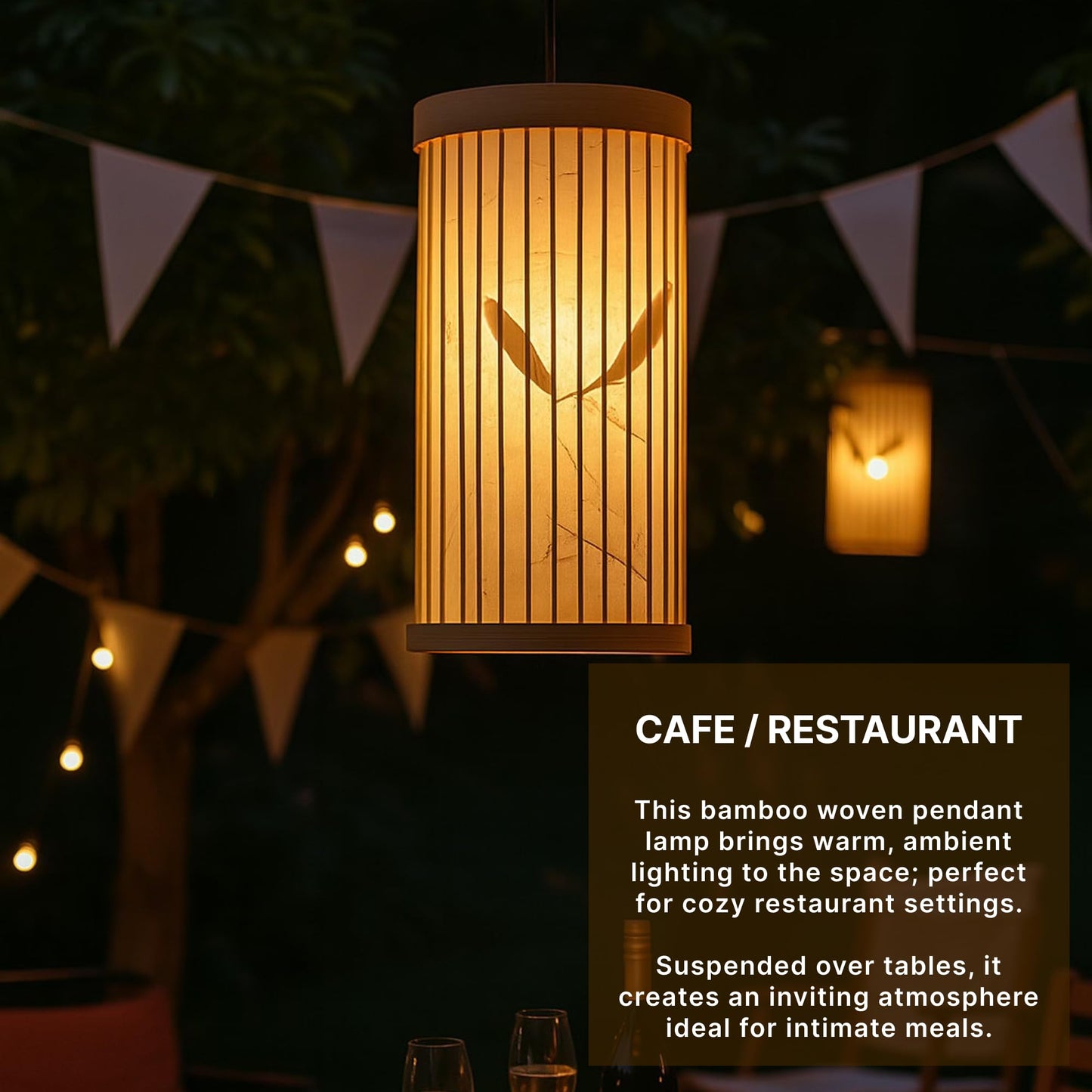 Boho Bamboo Ceiling Light for Home and Balcony