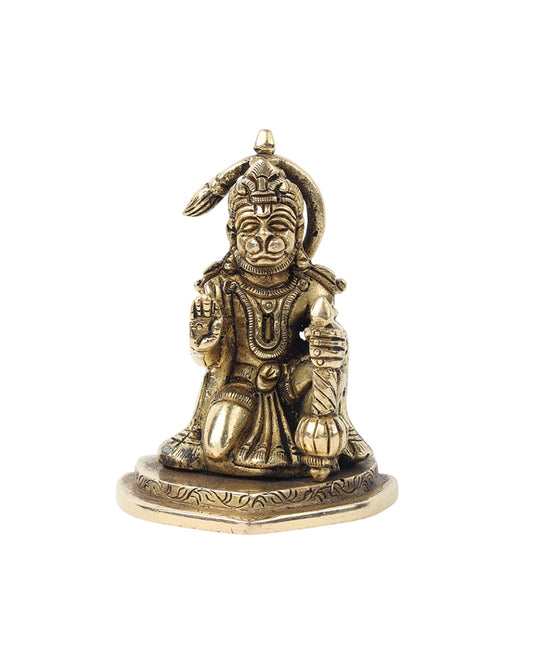 Traditional Hanuman Brass Statue for Daily Worship and Home Temple