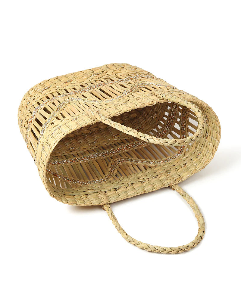 Handwoven Natural Tote for Shopping, Storage & Casual Carry