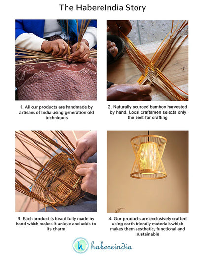 Natural Bamboo Ceiling Lamp for Dining Space and Home