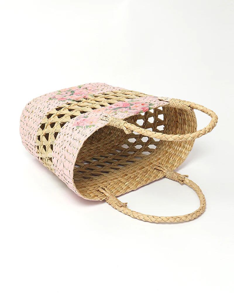 Natural Seagrass Market Basket & Tote Bag