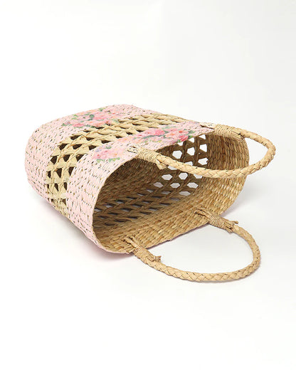 Natural Seagrass Market Basket & Tote Bag