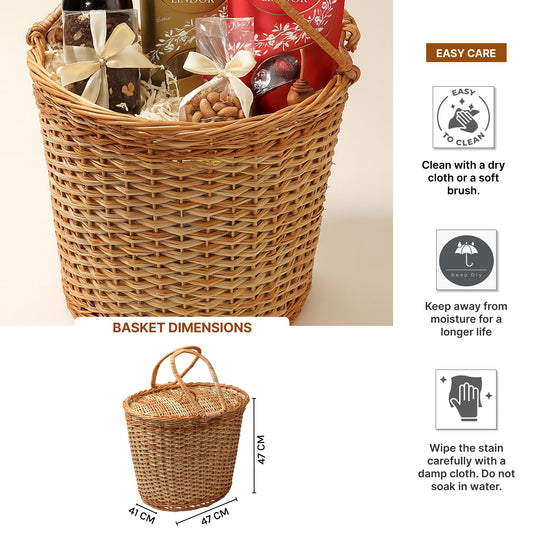 Wicker Picnic Basket | Wicker Lunch Basket | Toy Storage Basket