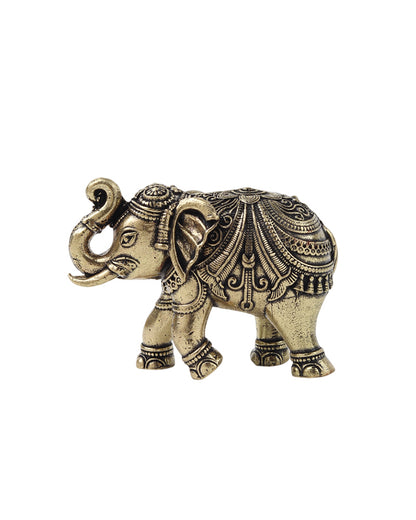 Decorative Brass Elephant Figurine Showpiece for Shelves and Altars
