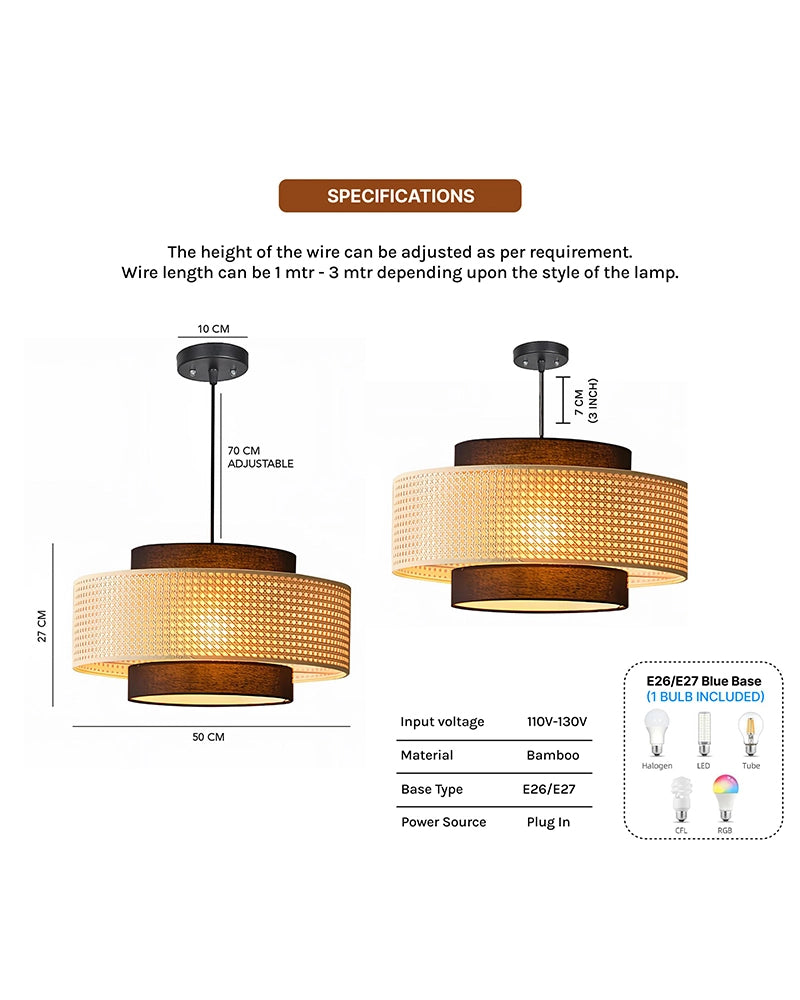 Stylish Rattan Pendant Light for Bedroom and Living Room