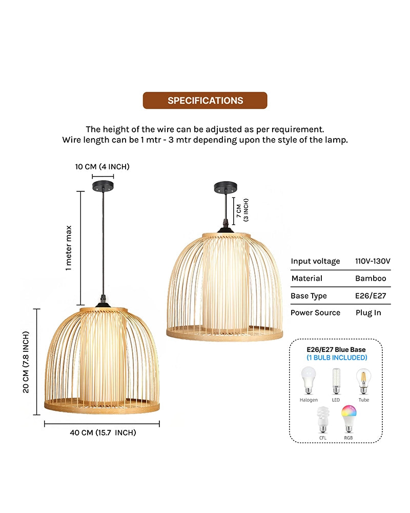 Stylish Bamboo Ceiling Lamp for Bedroom and Living Room