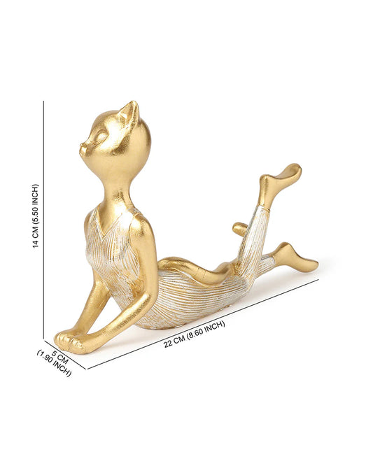Polypropylene Yoga Cat Statue for Home Decoration and Gifting
