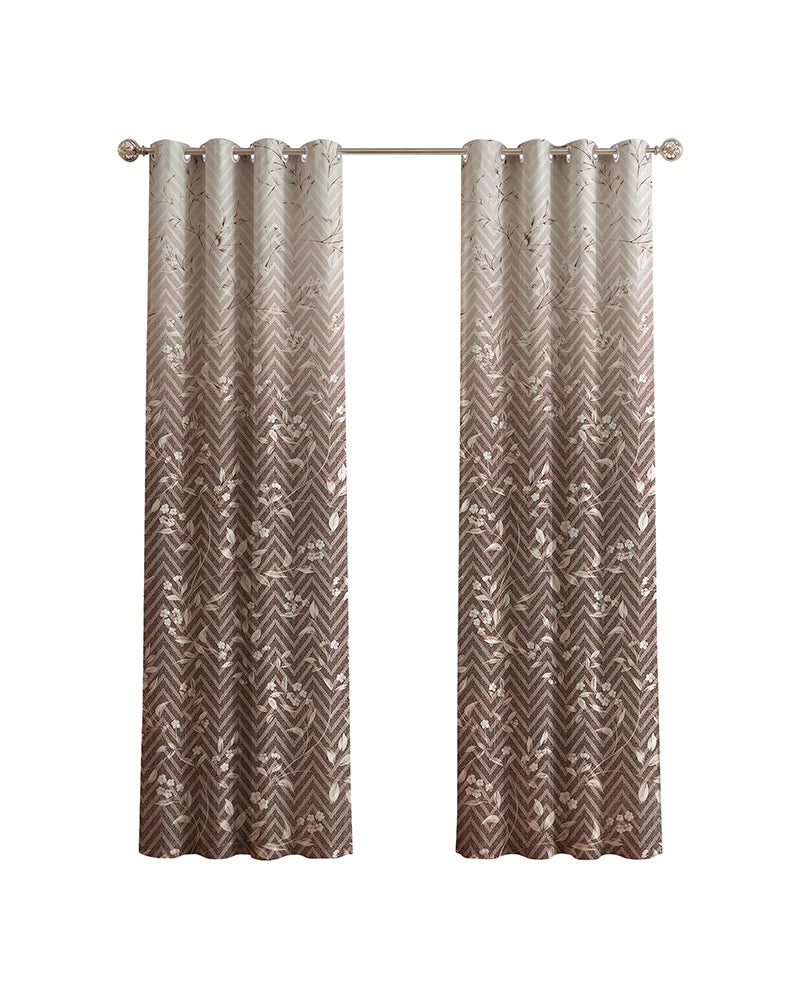 Premium Polycotton Eyelet Door Curtain (Brown, 7 ft)