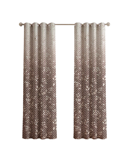 Premium Polycotton Eyelet Door Curtain (Brown, 7 ft)