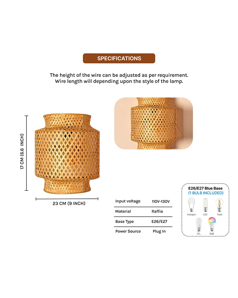 Bamboo Wall Lamp for Balcony and Living Room